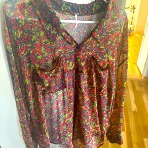 Free People Floral Blouse • Small
